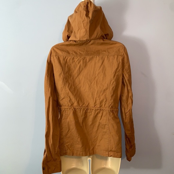 Chocolate USA hooded field utility jacket pockets cotton lightweight size large - Picture 2 of 6